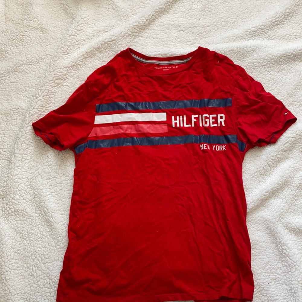 Tommy Hilfiger red logo top